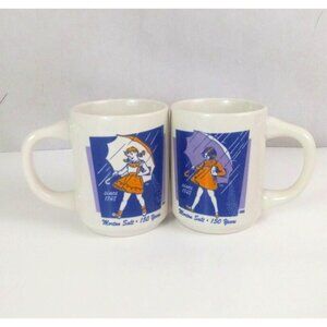 Set Of 2 Bryan China Morton Salt 150 Years 1956 & 1968 Girls Designs Coffee Cups